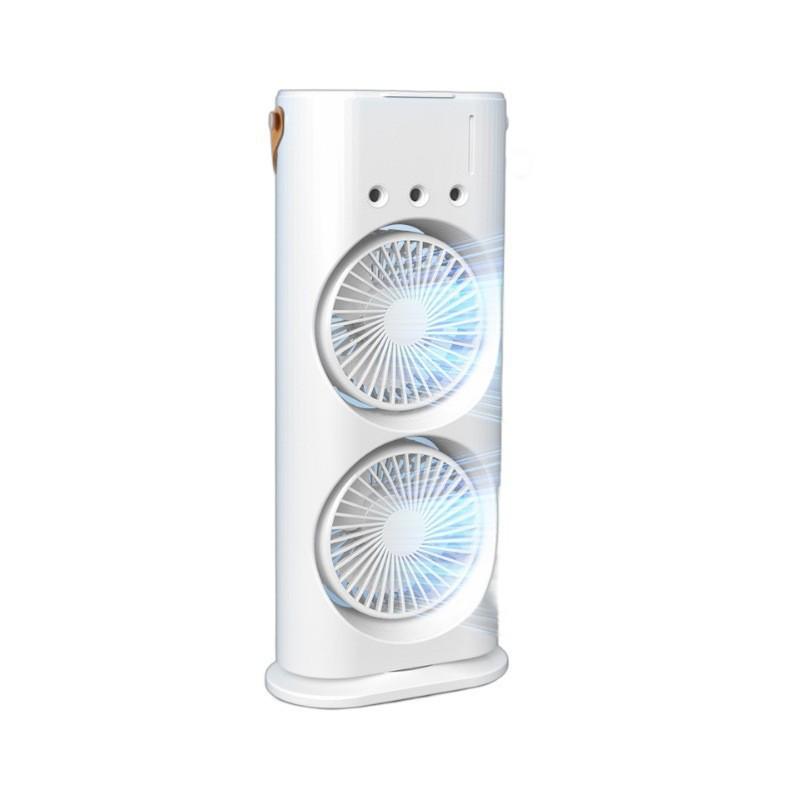 USB Remote Control Dual-Head Silent Air Fan for Office, Dorm, Home - Large Mist Function