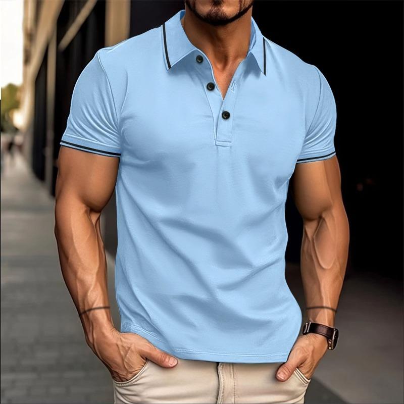 Cross-border men's clothing new lapel men's casual fashion short sleeves