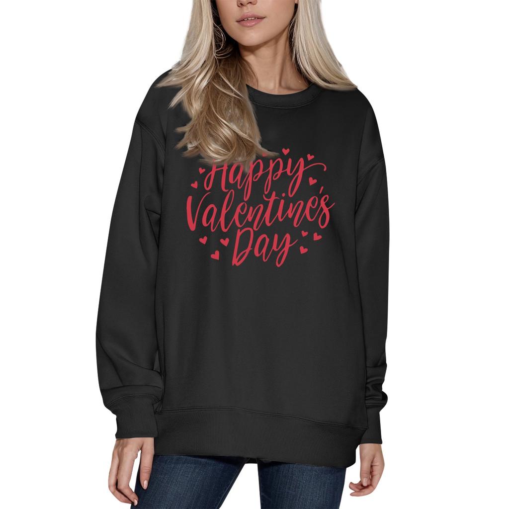 Damenmode Bedrucktes Langarm Rundhals Pullover Top