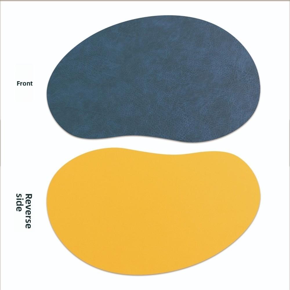 Irregular Shape Dinnerware Mats PU Leather Flatware Place Pad Stylish Placemats  Restaurant Decor