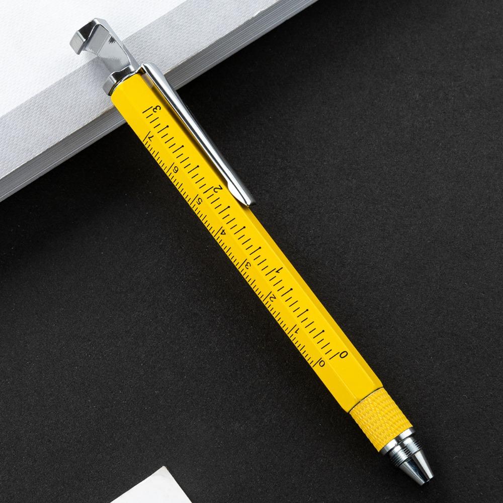 Portable Metal Multi Tool Pen 7-in-1 With Bottle Opener Screwdriver Ruler Ballpoint Pen Capacitive Pen Outdoor Tool Pen