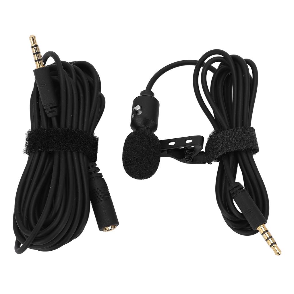 Professional Lavalier Lapel Microphone Cardioid Clip On Lapel Mic for Camera Phone Live Broadcast