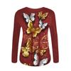 Women's Fashion Casual Print Round Neck Long Sleeve Loose Sweater Top