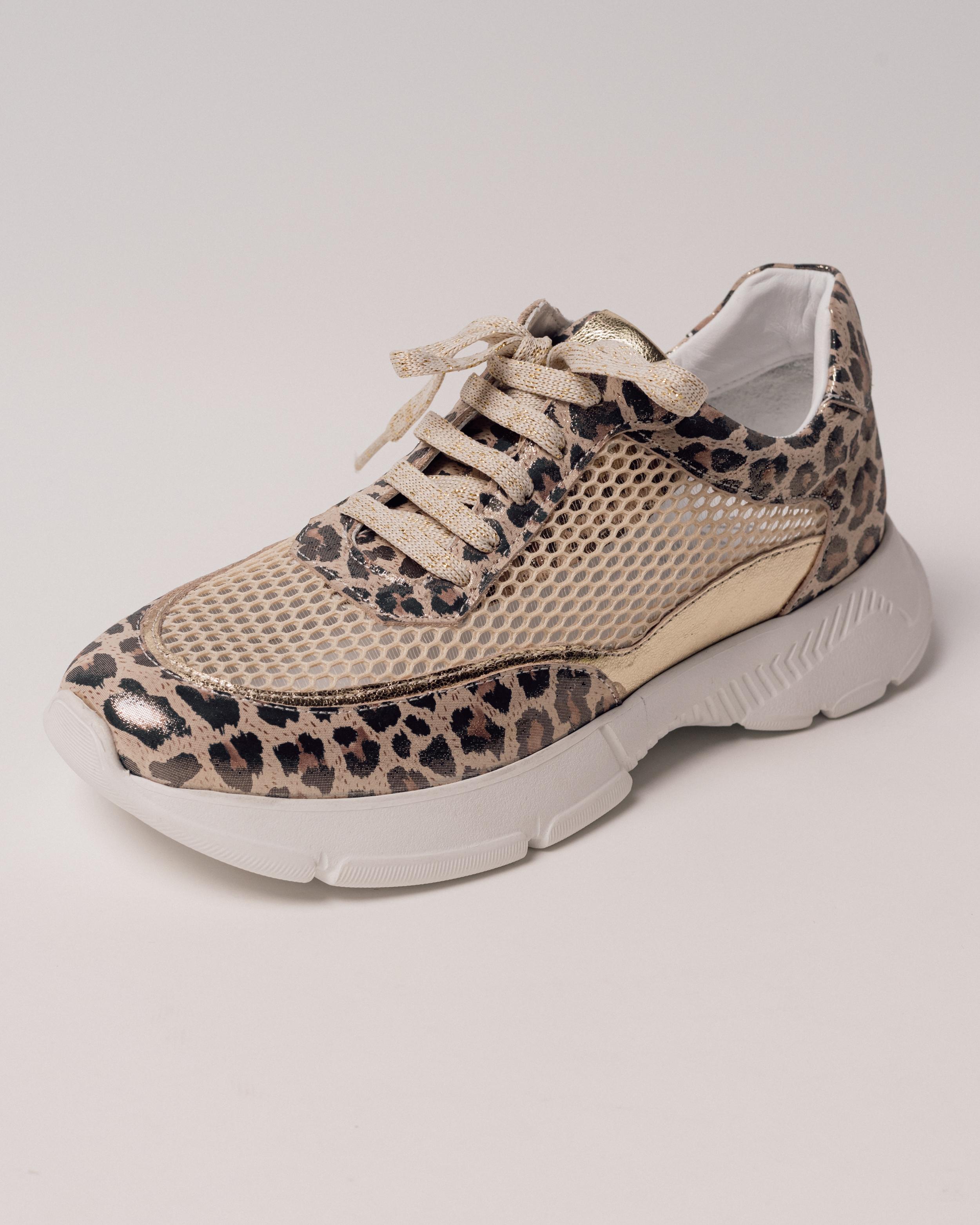

Women s summer sneakers Krula 707637 36 beige leopard textile leather 40 бежевий