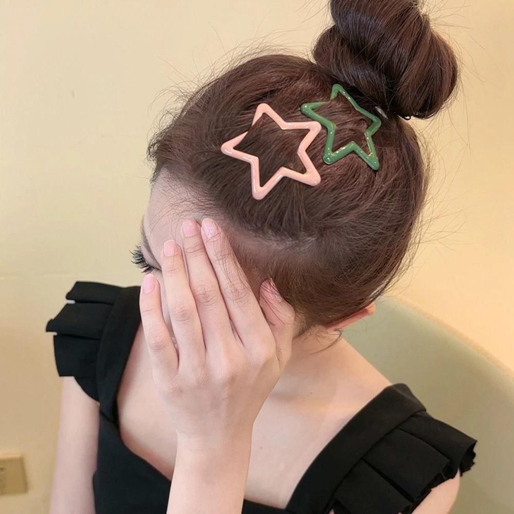 Pentagonal Star Side Barrettes Zinc Zinc Alloy Y2k Hairpin Personalized Star BB Hair Clip  Girls