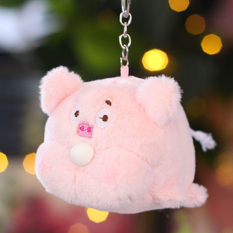 

Cute Cute Bubble Bubble Bear Puppy Pig Pendant Plush Toy Doll Chicken Bag Hanging Decoration Pink Blowing Bubble Pig