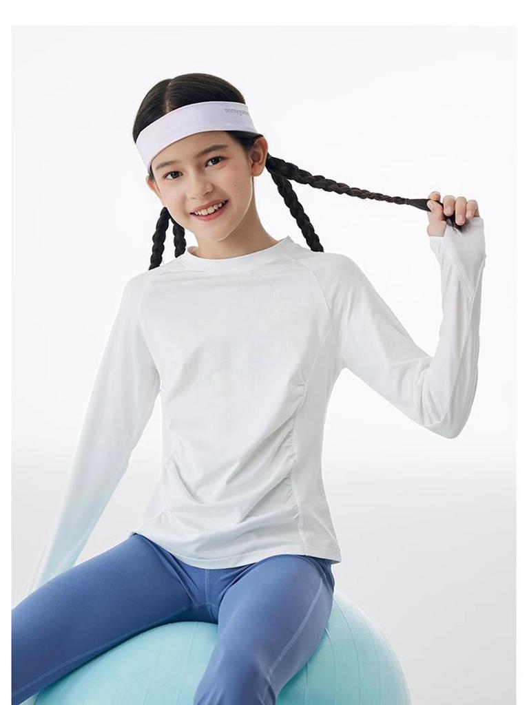 Spring & Autumn Girls' Long-Sleeve Nylon Quick-Dry Yoga & Sports Set