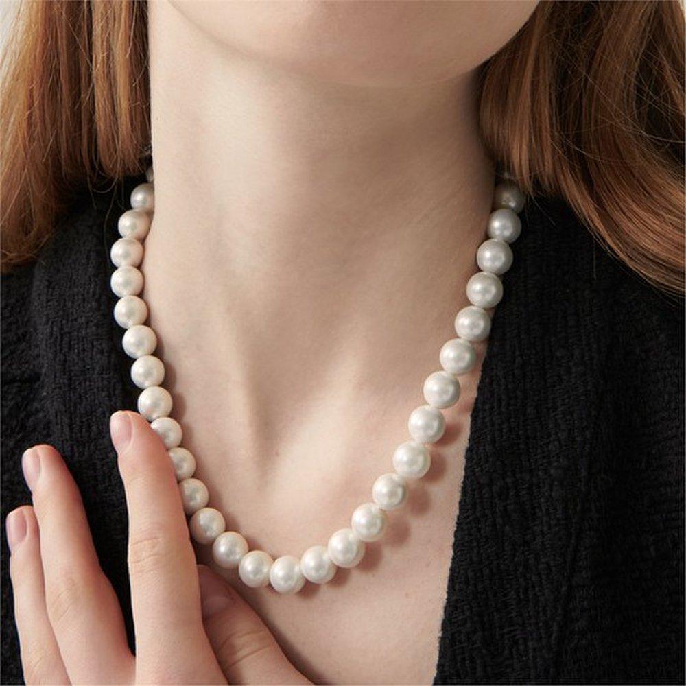[Tou] Classic Mood Semi Bold Pearl Necklace_Crh004