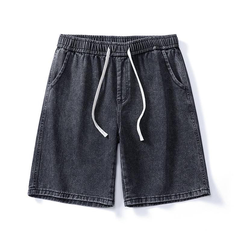 

Mu Qiu Men s American Style Loose Straight Denim Shorts - Mid-Length, Versatile & Simple Design S (90-105 jin)