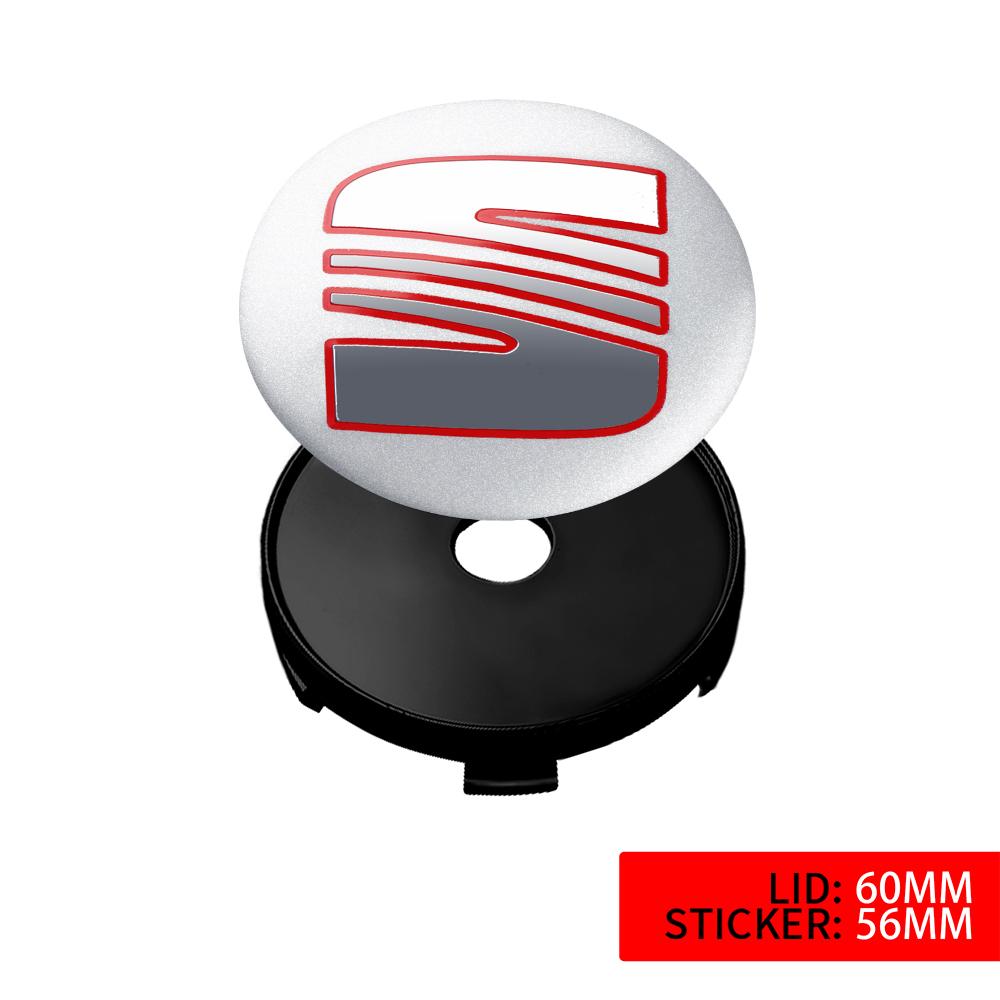 vhzh5 4Pcs Car Wheel Center Hub Cap Badge Tire Rim Covers Sticker For Seat FR Leon Ateca Arosa Exeo Ibiza Cupra MK1 Toledo Accessories