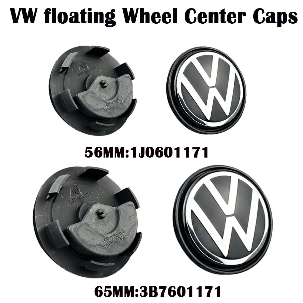 2026 New 4pcs 56mm 65mm VW floating Car Wheel Center Caps Hubcap Cover for VW Jetta MK5 Golf Passat styling CC Golf 3B7601171 1J0601171