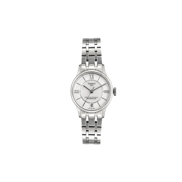 TISSOT Montre  S&eacute;rie Durul Mouvement M&eacute;canique Automatique &Eacute;tanche 50M Cadran Blanc 32mm Bracelet Acier Inoxydable Montres Femme T099.207.11.118.00 Regular Watch Box,Silver Dial