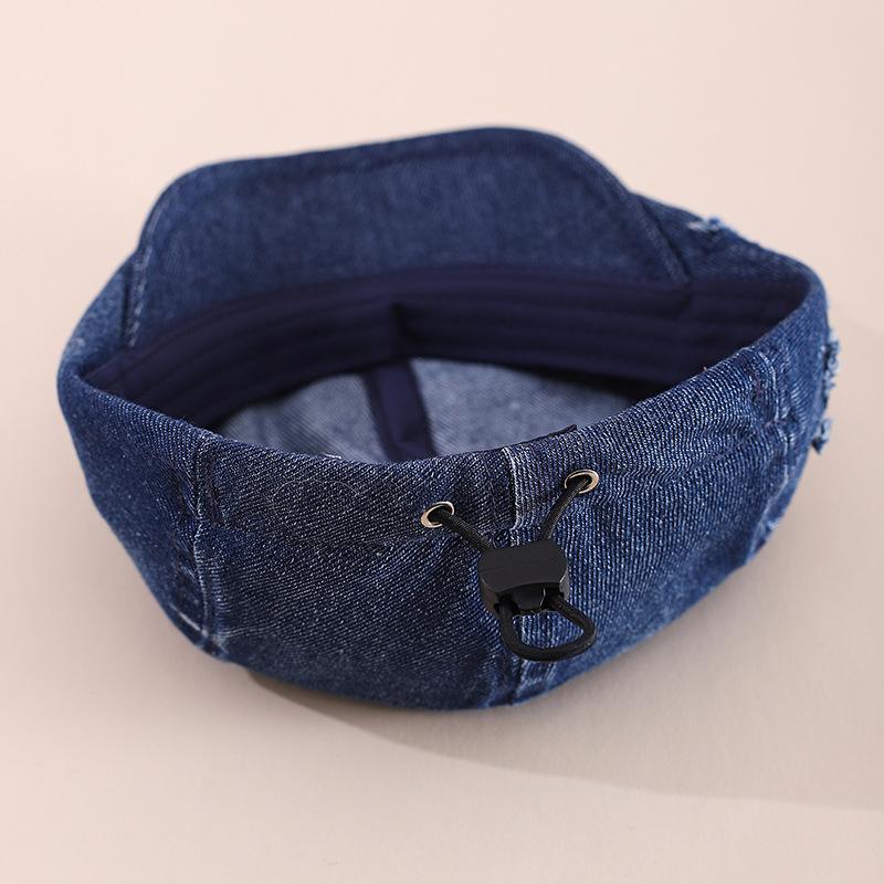 Spring 2026 Japanese Retro Star Denim Children's Beret Cap: Fashionable Baseball Hat for Boys and Girls