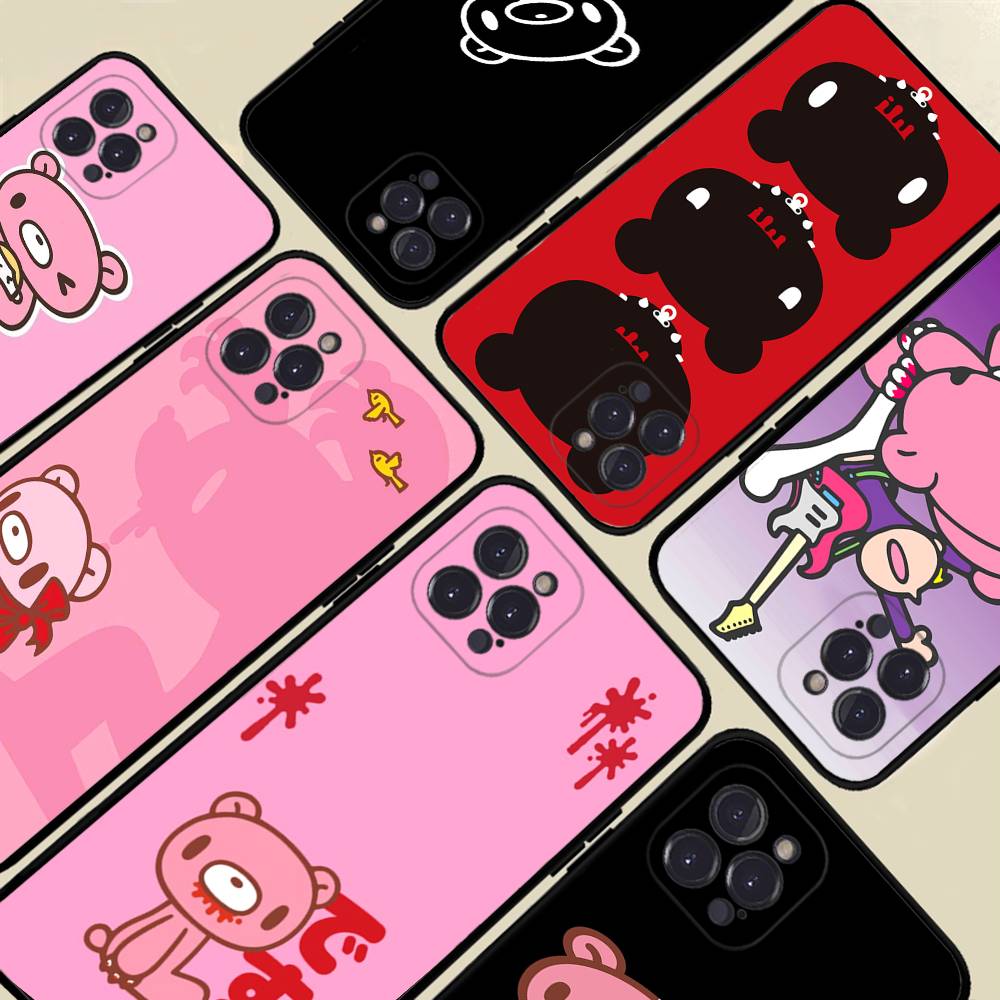 G-Gloomy-Bear-Cute Phone Case for iPhone 16 Pro Max 15 17 Plus 14 13 12 Mini 11 Black Cover