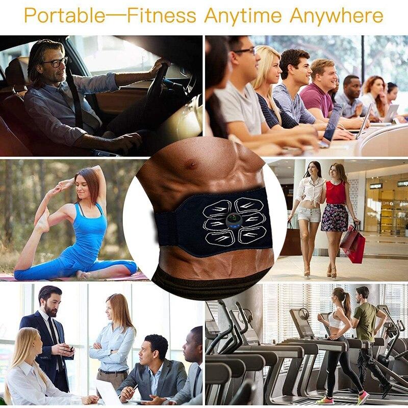 Portable ABS Muscle Stimulator Toner Abdominal Trainer Belt Body Ab Slimming Machine Abdomen Home Fitness Workout Equipment