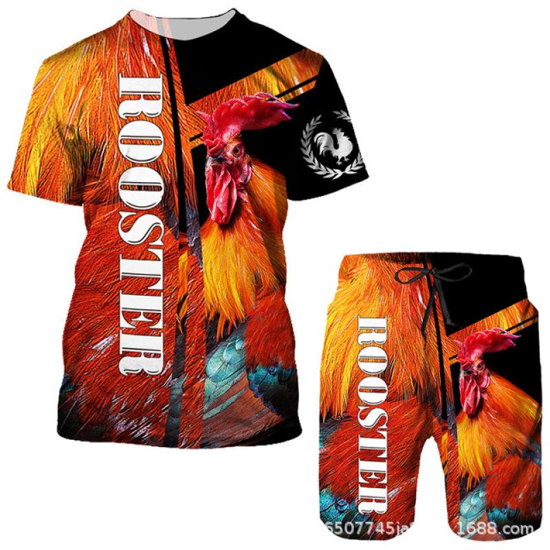 მამაკაცის შორტები მაისური კომპლექტი კოსტიუმები გრაფიკული ოპტიკური ილუზია ტანსაცმელი გარე ყოველდღიური მოკლე სახელოები 2 ცალი დიზაინერი შემთხვევითი