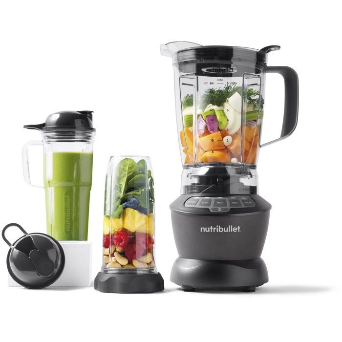 NutriBullet Blender -  Combo - NBF500DG - 1200 Watt - Kan 1.65L - 2 bekers en 2 reisdeksels inbegrepen - Zwart - BPA-vrij