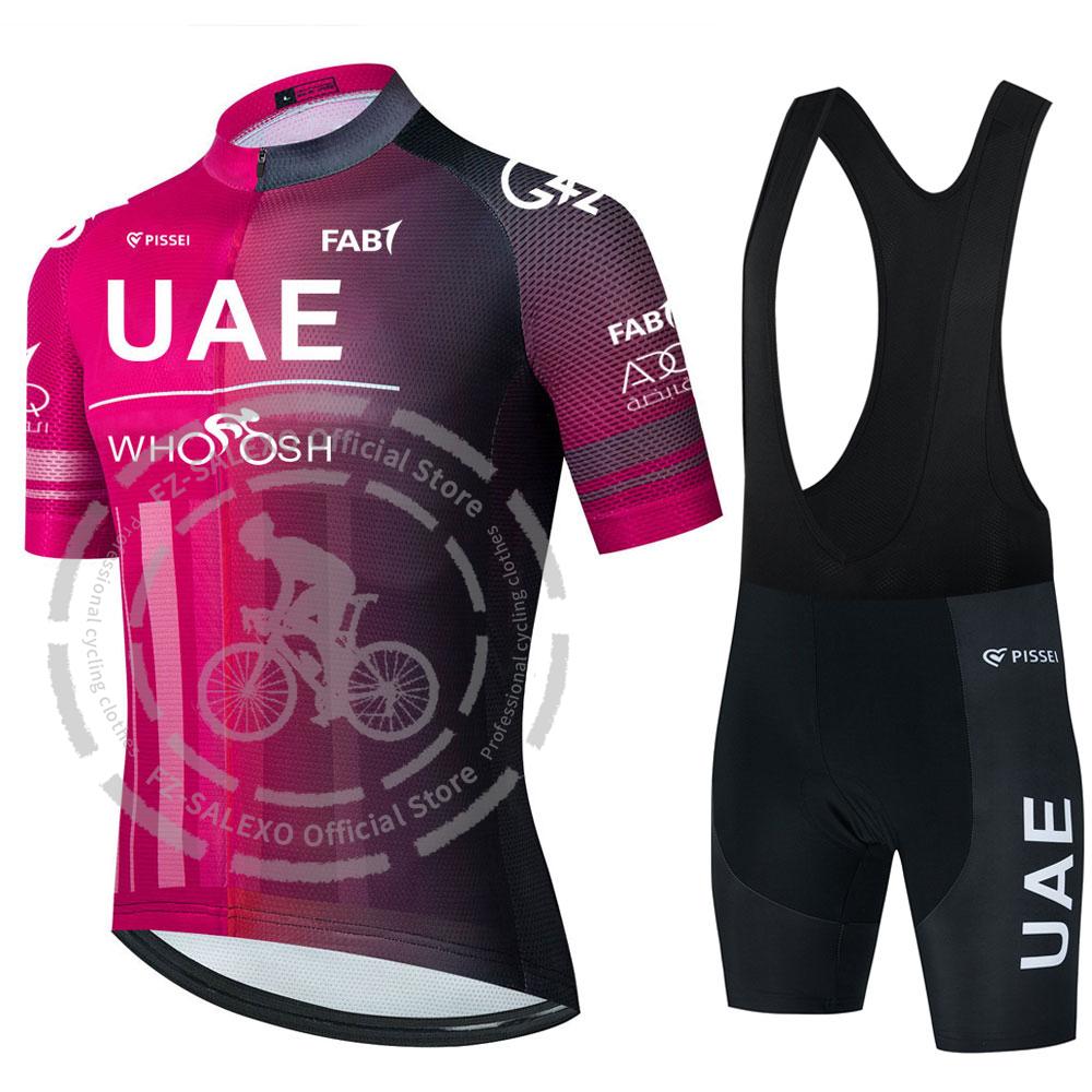 Uae Cycling Jersey Men Triathlon Bike Set Short Sleeve Quick Dry MTB Maillot Ropa Ciclismo Hombre Summer Bicycle Clothing