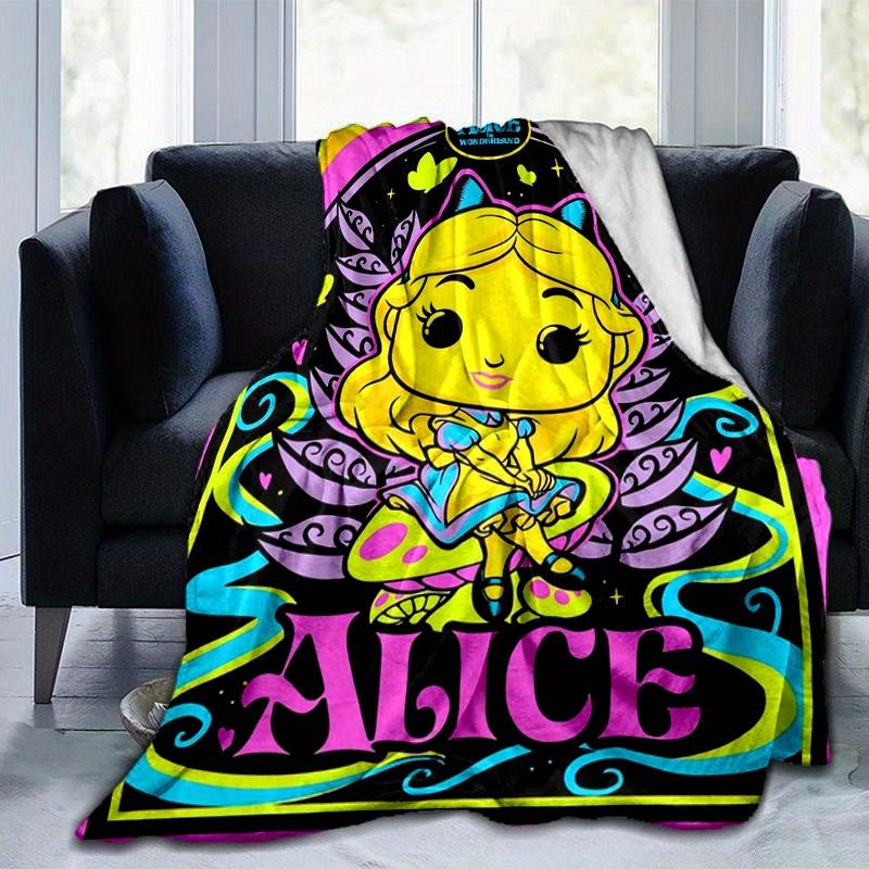 1pc,Alice in Wonderland Colorful & Vibrant Home Decor Blanket Perfect for Couch, Bed, Travel