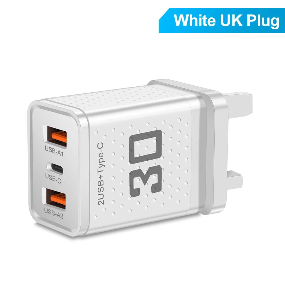 Încărcător USB C 30W PD Încărcare Rapidă Rapidă Telefon Mobil Tip C PD Adaptor de Perete Priză EU/US/UK pentru IPhone 16 Xiaomi 15 Samsung S24