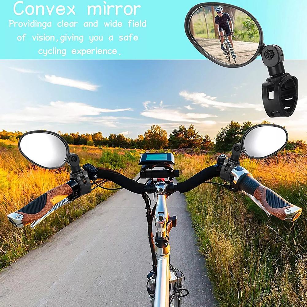 2pcs Bike Rearview Mirror 360. Adjustable Rotatable Angle Mirror For Bicycle Handlebar Outdoor V7I6
