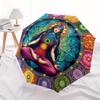 Chakra Balance Meditation Art Print - Spiritual Harmony PosterUmbrella, Portable 3-Fold Umbrella for Men & Women,Christmas Gift ES157