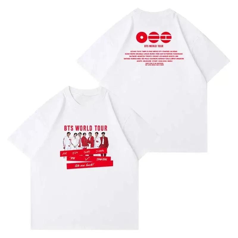 Kpop BTS 2026 Welttournee Arirang Gleicher Stil T-Shirt Herren Damen Mitglieder Namensliste Druck Lässiges Kurzarm-T-Shirt Koreanische Fans Geschenk