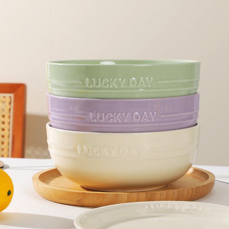 Nordic Style 8-Inch Thickened Ceramic Soup & Noodle Bowl - Large Capacity, 2024 New Design