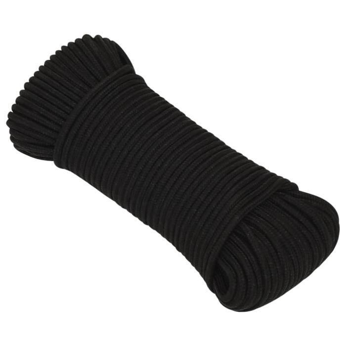 152803 vidaXL Work Rope Black 4 Mm 50 M Polyester