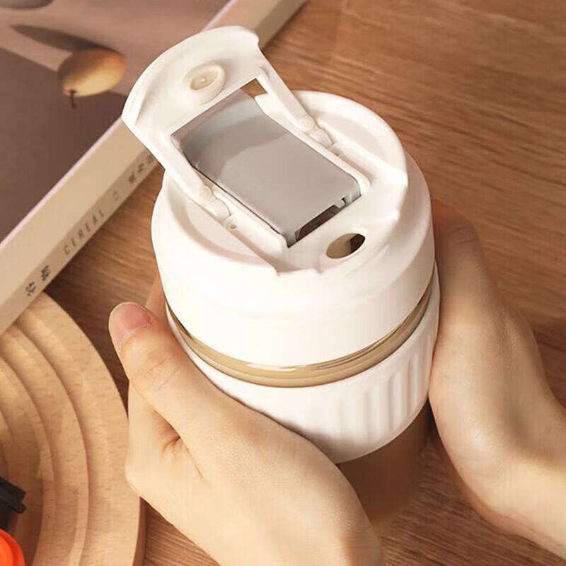 Temake 450ml Double-Drinking Borosilicate Glass Straw Cup