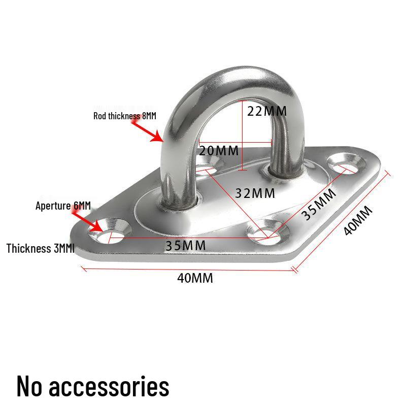 Stainless Steel Ceiling & Wall Hook for Fans, Sandbags, Lights, & Rings