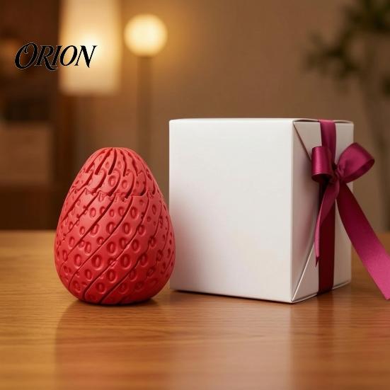 Strawberry Anxiety Reduction Toy 3D Printed Twisting Toy, Stress Relief Slippery Rotating Articulated Spiral Fruit Fidget for Home Decoration