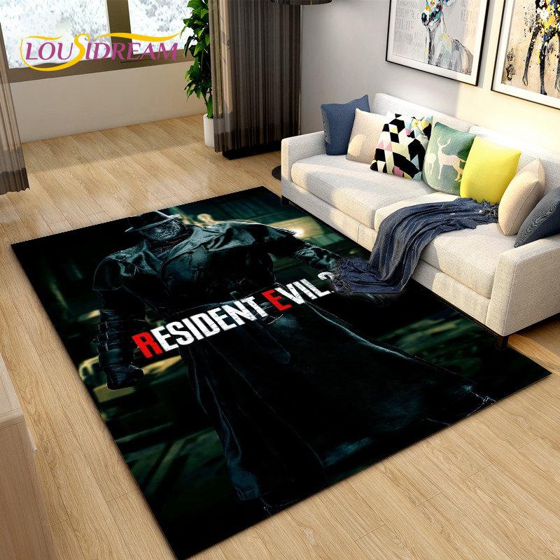 Resident Evil Game Gamer Area Rug Large,Carpet Rug for Living Room Bedroom Sofa Doormat Decoration,Kitchen Non-slip Floor Mat 3D