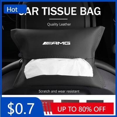 Car Sticker Car Seat Back Tissue Box Hanging Storage Bag Auto Accessories For Mercedes Benz AMG W202 W212 W213 WAMG 220 W221 W22
