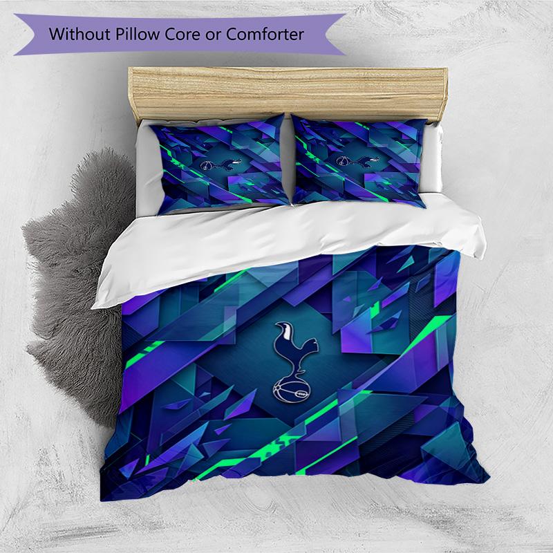 Set Lenzuola 3 Pezzi Stampato Tottenham Hotspur Morbido Delicato sulla Pelle Lavabile Copripiumino e Federe Set Tutte le Stagioni Camera da Letto