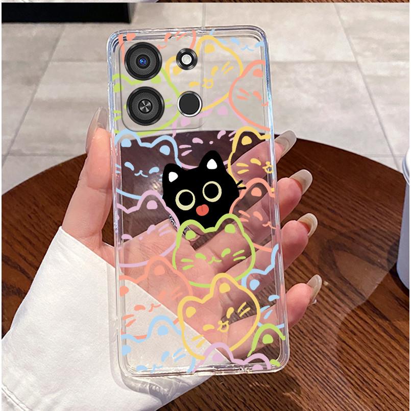 For Itel A05s A663LC Case Clear Luxury Cute Love Rabbit Funny Cartoon Pattern TPU Soft Silicone Phone Case Itel A05s Back Cover