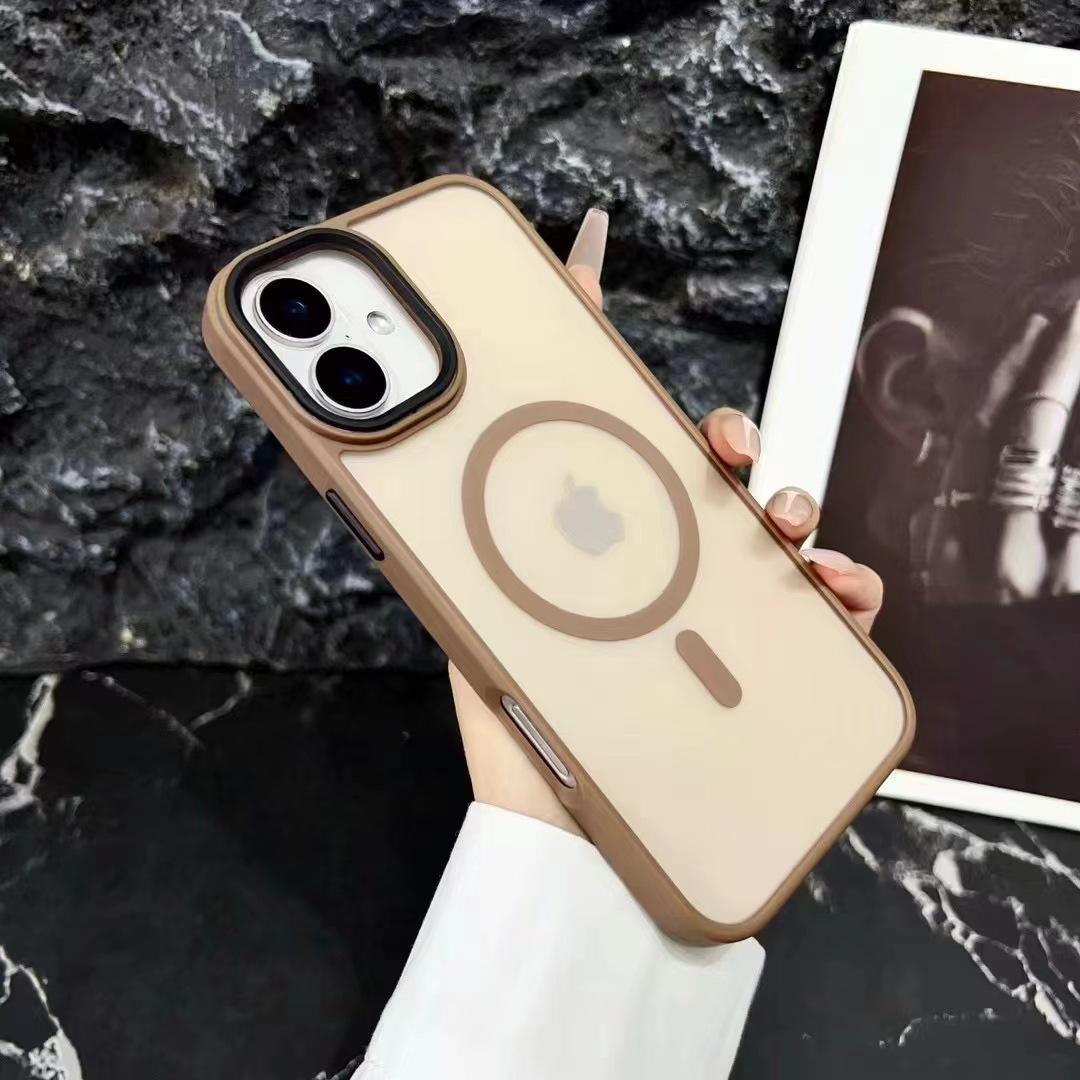 

Подходит для iPhone16E Мягкий цвет Ощущение кожи Магнитный чехол для телефона Apple 15PROMAX Ощущение кожи 13/12 Защитный чехол iPhone 16PROMAX