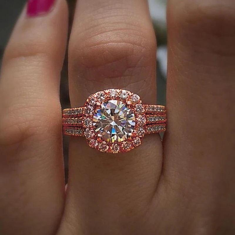 Fashionable ring, niche copper inlaid with zircon, full diamond plain band ring, versatile and sophisticated index finger ring