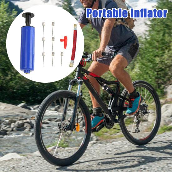 Portable Ball Hand Pump Kit Sports Ball Air Inflator with 7 Needles 1 Nozzle And Extension Hose for Balloon Basketball Football Yoga Balls
