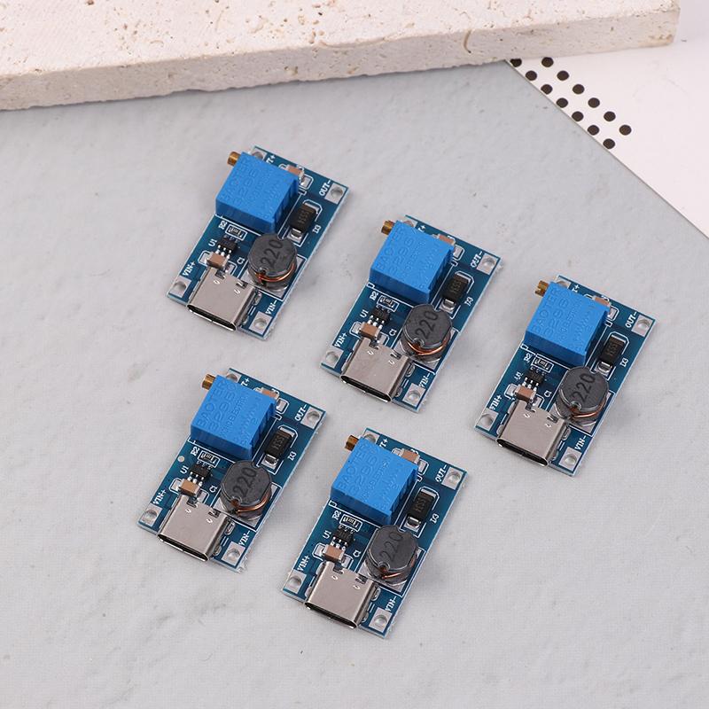 5Pcs Boost Module Mt3608 Type C Step Up Converter Dc-Dc 2A Boost Regulator Voltage Converter Board Type C Power Supply Module