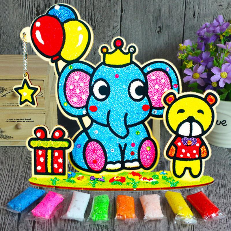 3D Wood Snowflake Clay Painting Children DIY Creative Colorful Mud Painting  Board Art Painting Tool Child