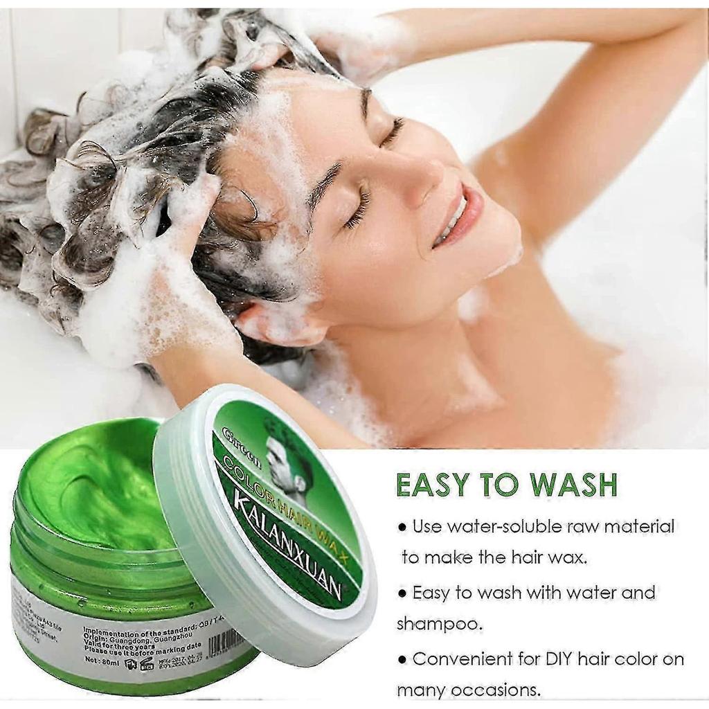 Green Temporary Hair Wax - Bold Washable Colour for Expressive Styling