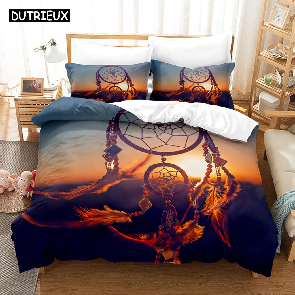 3D Printed  Dream Catcher Bedding Set Down Quilt Cover With Pillowcase Double SIngle King