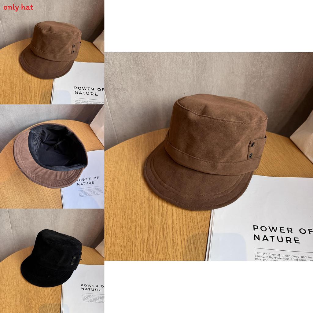 Fashion Solid Color Suede Women Casual Flat Top Hat For Fall And Winter Fashion