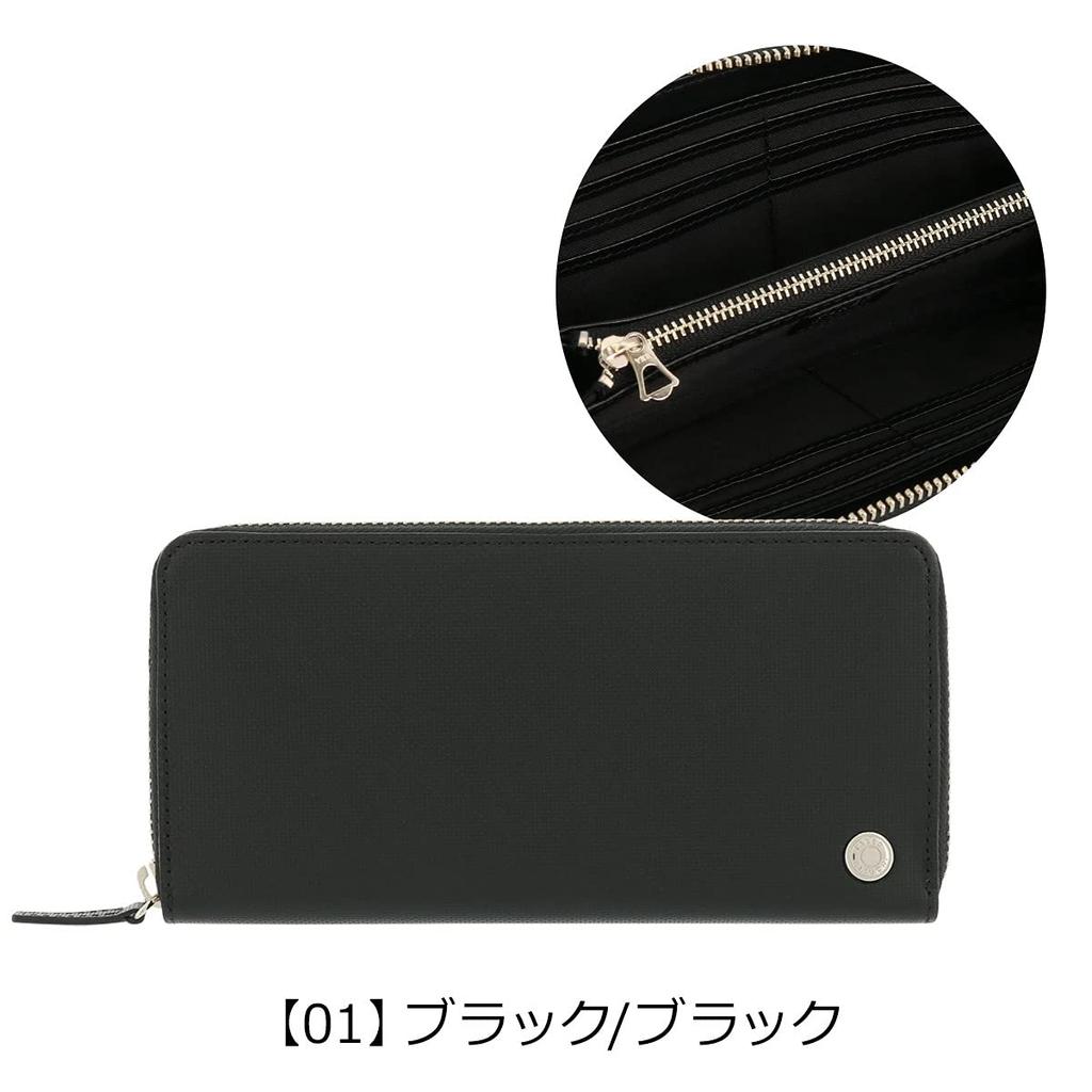 Takeo Kikuchi Amigo Long Wallet with Round Gift Wrapping Exclusive Custom Model 15019 Men's Zipper, Available, [01] Black/Black