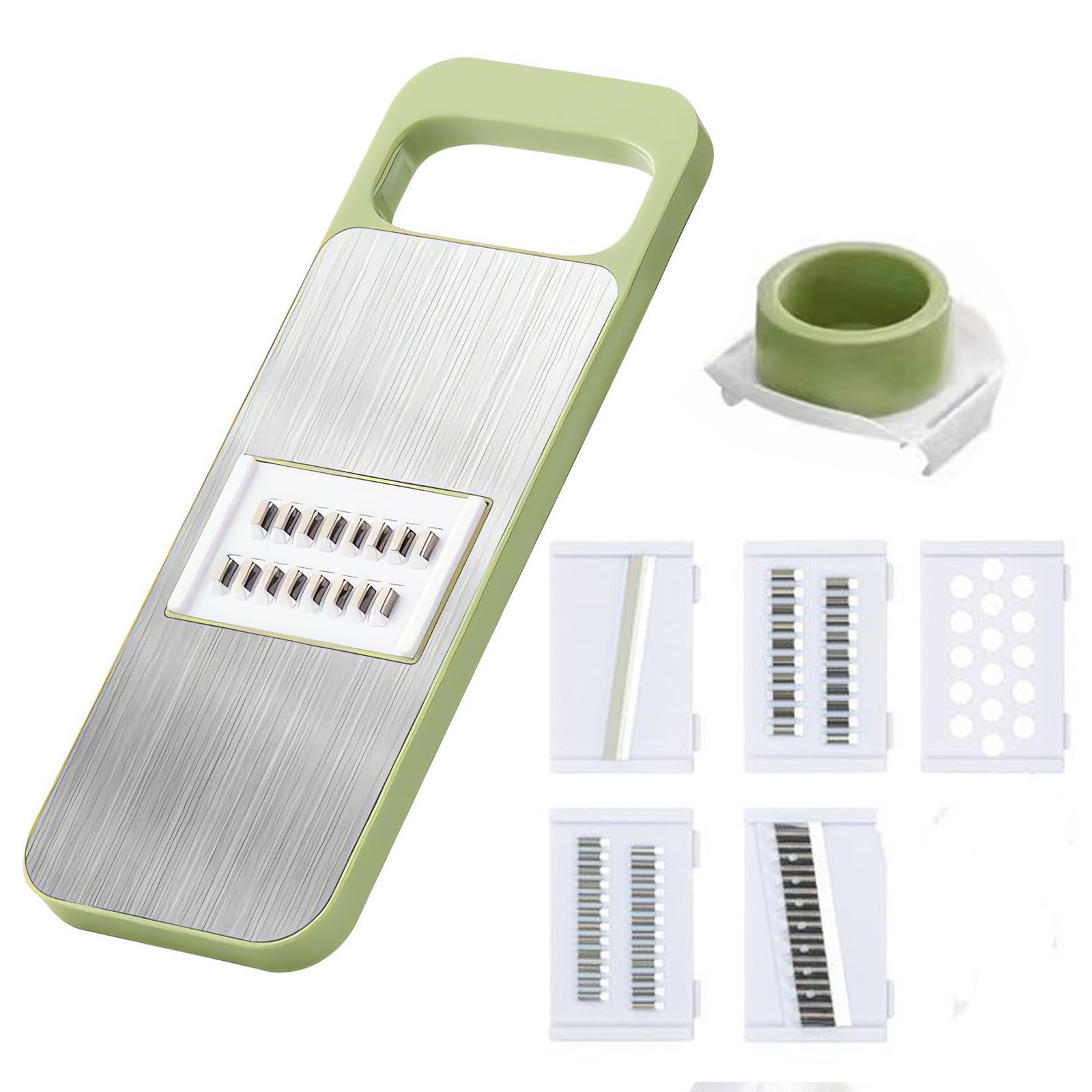 

Refoiner Julienne Slicer Multifunctional Vegetable Slicer with Adjustable Thickness for and Vegetable Cutter with Shredder for All Kitchen Green зелёный