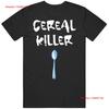Cereal Killer Colher Divertida de Café da Manhã Camiseta Clássica Vintage Vintage Lavada Respirável Ligeiramente Unissex Elegante Casual streetwear
