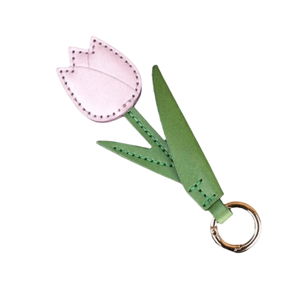 

Multi-color Bag Pendant Exquisite Car Keyring Korean Style Tulip Flower Keychain Daily Use розовый