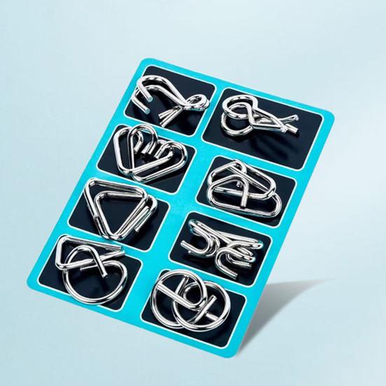 16/24Pcs/Set Metal Puzzle Ring Brain Teaser 3D Interlocking Wire Puzzle Challenging Game Kids Adults Mind Logic IQ Test Educational Unlock Interlock