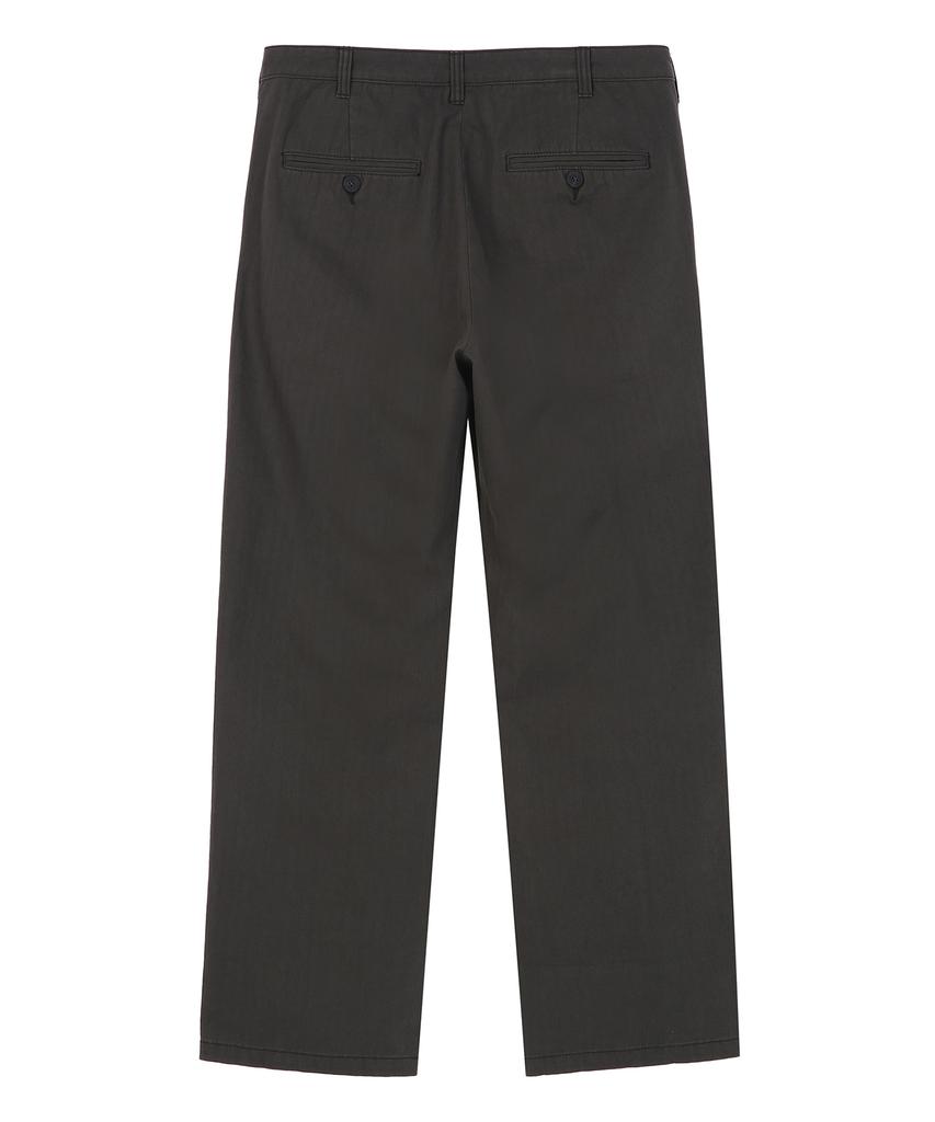 IL CORSO Herringbone Straight Chino Pants Charcoal Gray